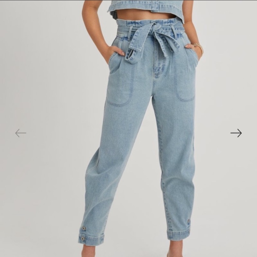 Something Navy Light Blue High Rise Jeans